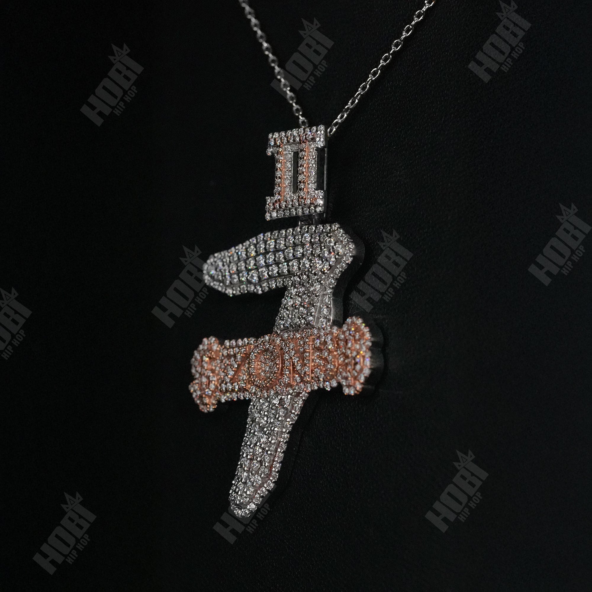 Iced “7 Zone” Pendant with Roman II Bail